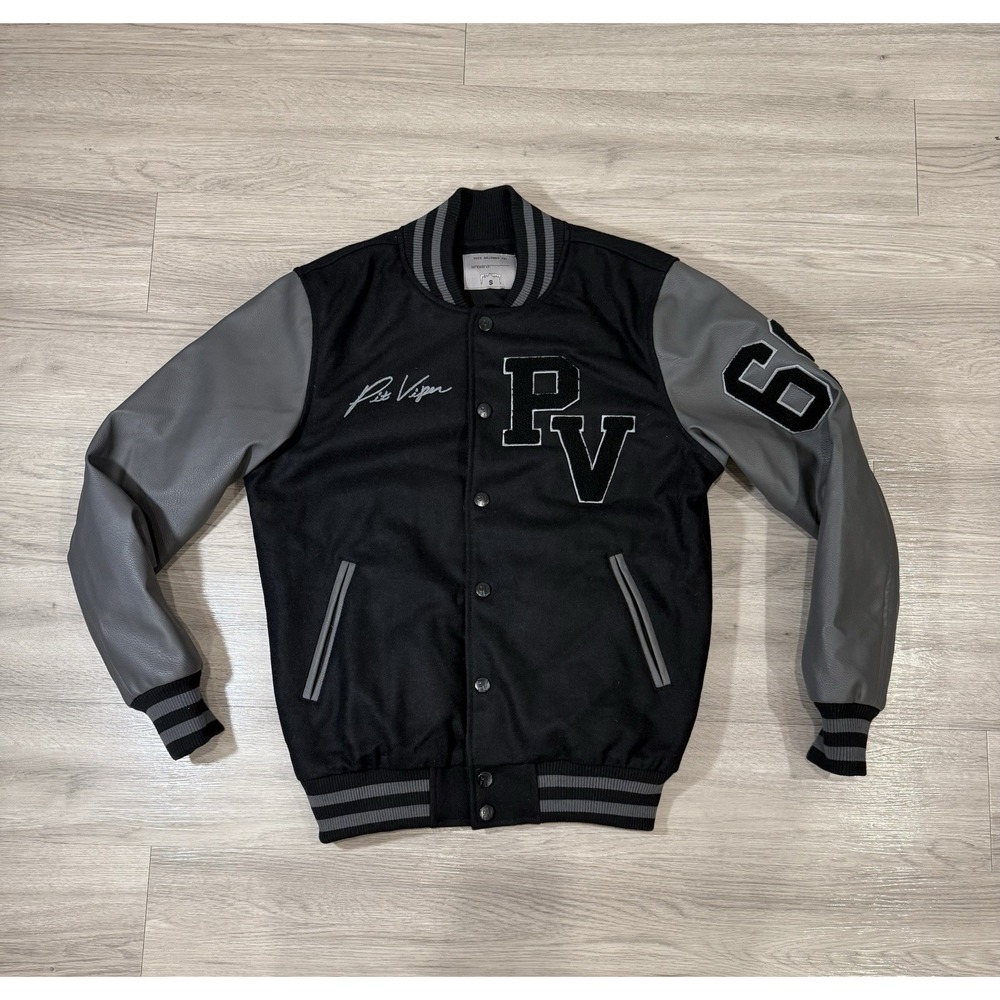Rare Pit Viper Letterman Varsity Jacket‎ Men's Size Small Black